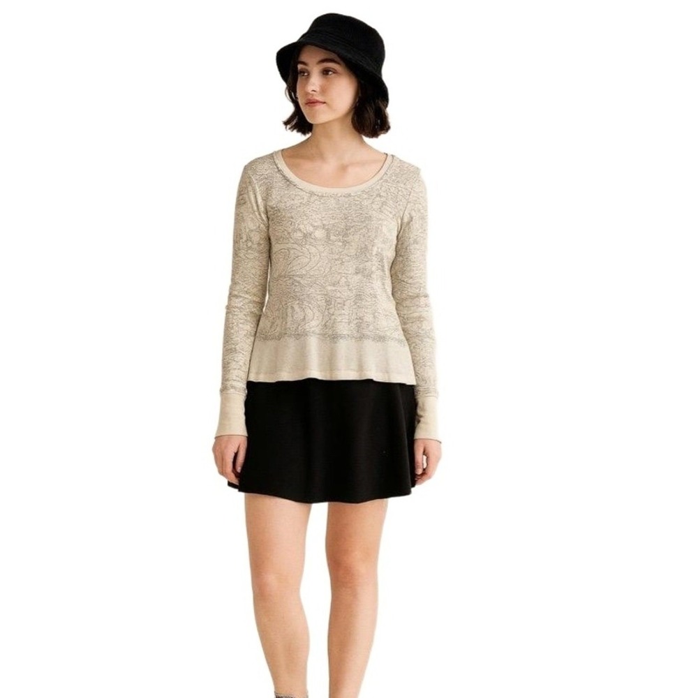 Sweet Child‎ Y2K Shirt Womens S M Long Sleeve Round Neck Ray Hem Skater